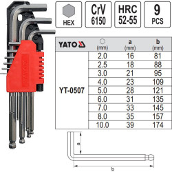 YT-0507  2.0-10.0   ( 9 PIECES)  YATO 