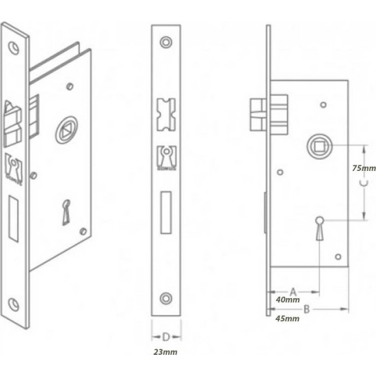  80140  DOMUS  40MM LOCKERS FOR INTERIOR DOORS