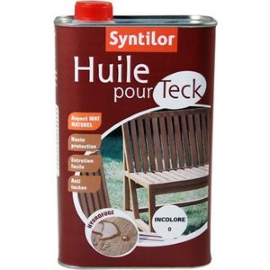 HUILE  POUR  TECK  TEAK  OIL   SYNTILOR CLEAR ALKYD BASED EXOTIC OIL FOR EXTERIOR HARD WOOD 