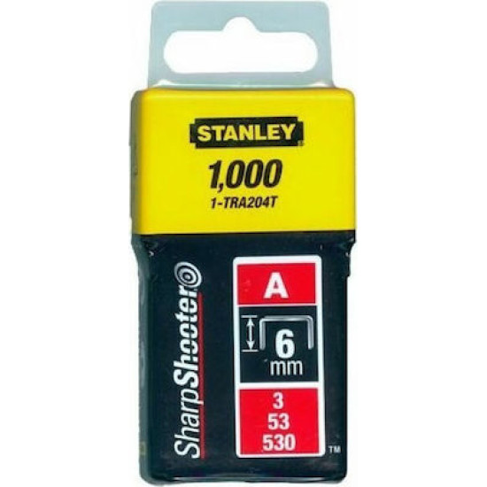 1-TRA204T  6MM 1000PCS A5/53/530 STANLEY CONSUMABLE  SPARES